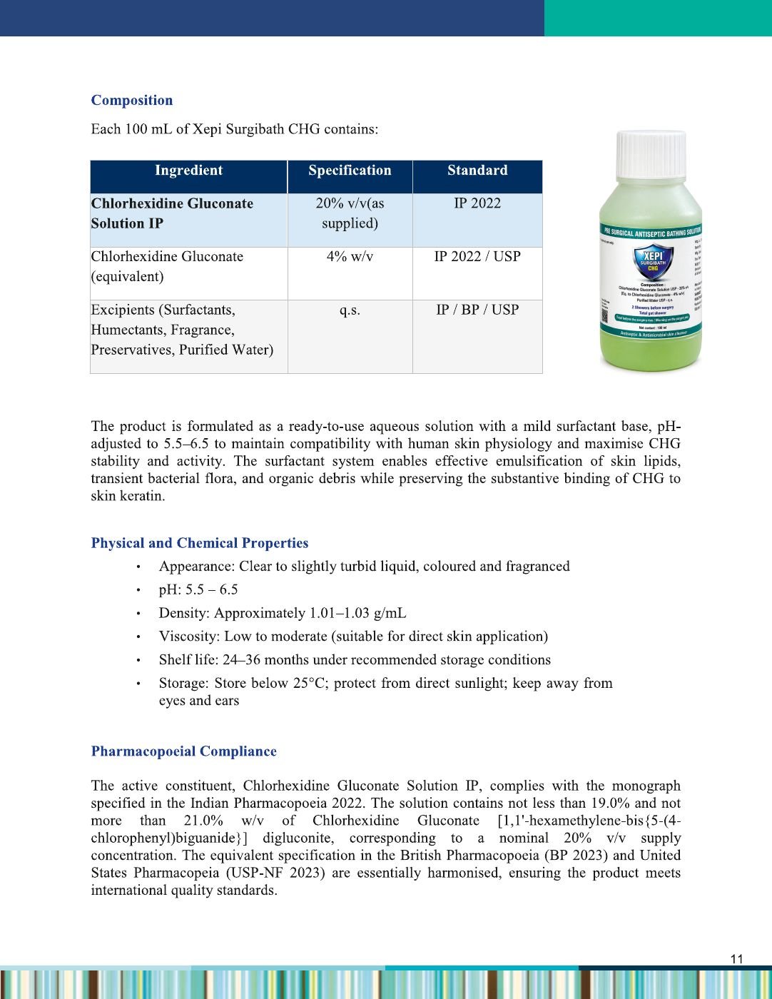 XEPI Surgibath CHG monograph - page 14