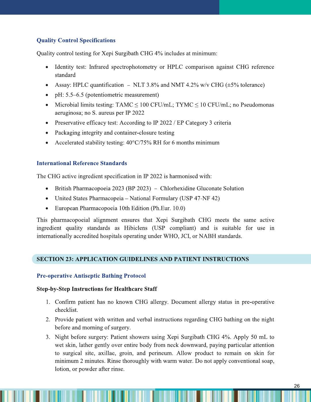 XEPI Surgibath CHG monograph - page 29